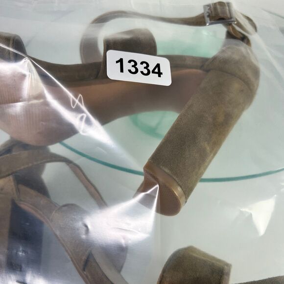 Steve Madden Caliopi High Heel Sandal Brown Suede Cross Straps buckle - Picture 12 of 12